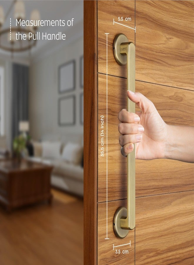 LAPO مقبض باب لابو بولو للباب الرئيسي | مقبض باب رئيسي | مقبض باب | سبيكة زنك (14 بوصة - عبوة من قطعة واحدة) تشطيب عتيق | ضمان 3 سنوات، مقبض سحب - Image 4